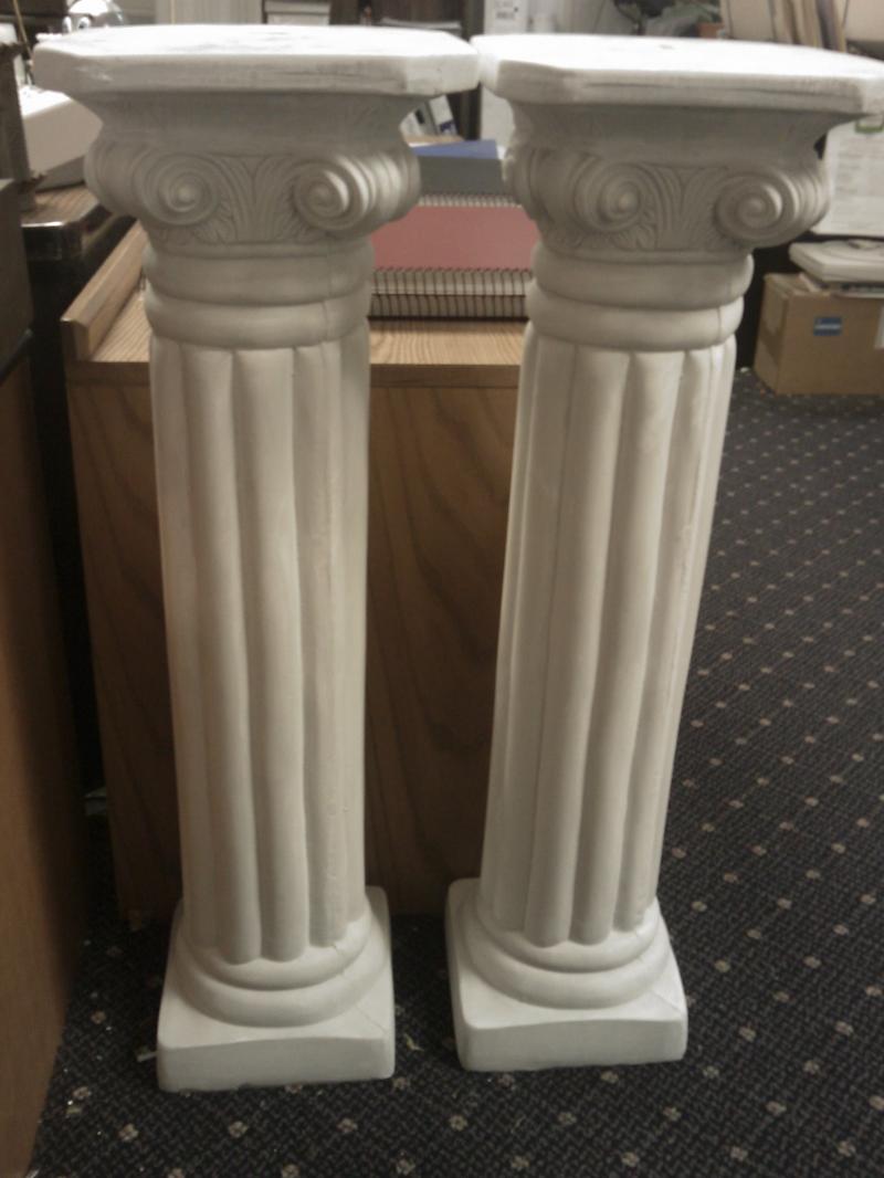 Pillars, White Pillars, Ceramic, 36" tall Coloums